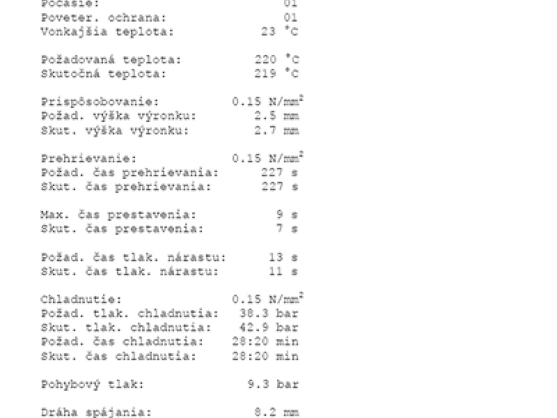 Príklad zváracieho protokolu Príklad zváracieho protokolu
